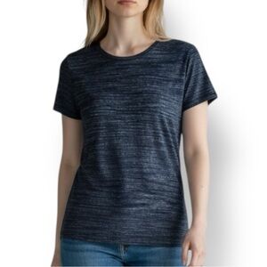 4/$20 Croft & Barrow Classic Tee • Navy Space-Dyed Short Sleeve Shirt (M)